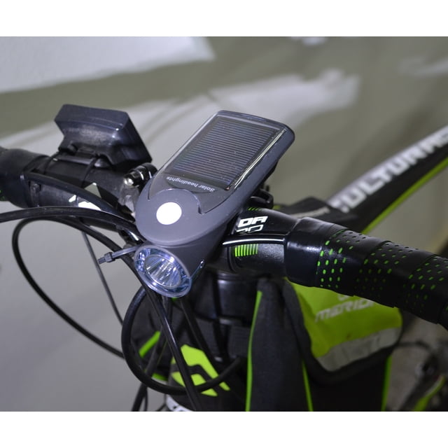Faro solar para bicicleta, recargable vía USB, luz para bicicleta con rotación de 30 grados