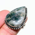 thumbnail image 2 of Indian Moss Agate Gemstone Handmade 925 Sterling Silver Jewelry Ring Size 6, 2 of 2