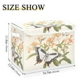 thumbnail image 3 of WOBOGO Various Butterflies Large Collapsible Storage Box Flip Lid Fabric Decorative Organizer Container Basket with Handles 16.5×12.6×11.8in, 3 of 7