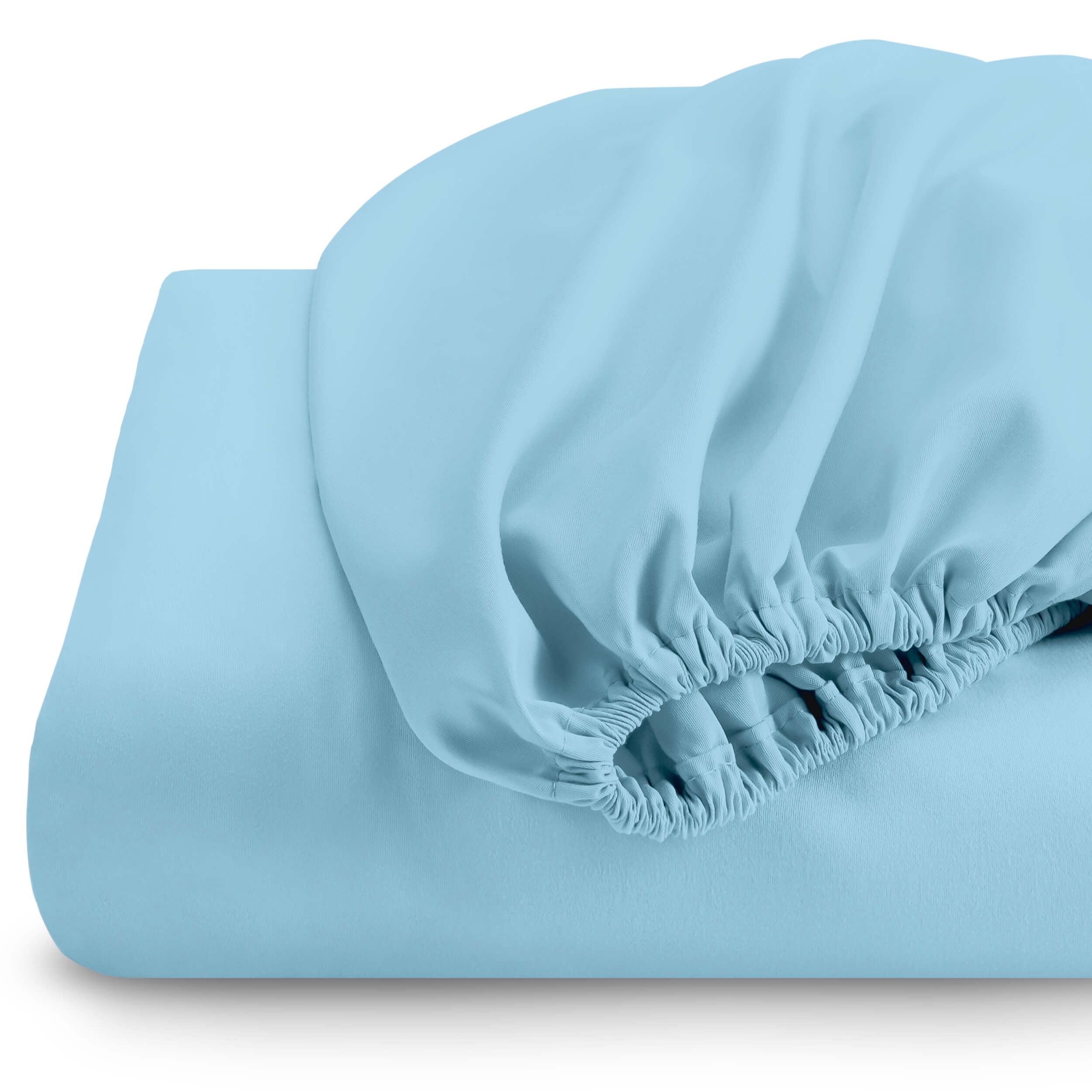 Fitted Sheet + Pillowcase Set, Microfiber, Wrinkle Resistant, Queen, Light Blue