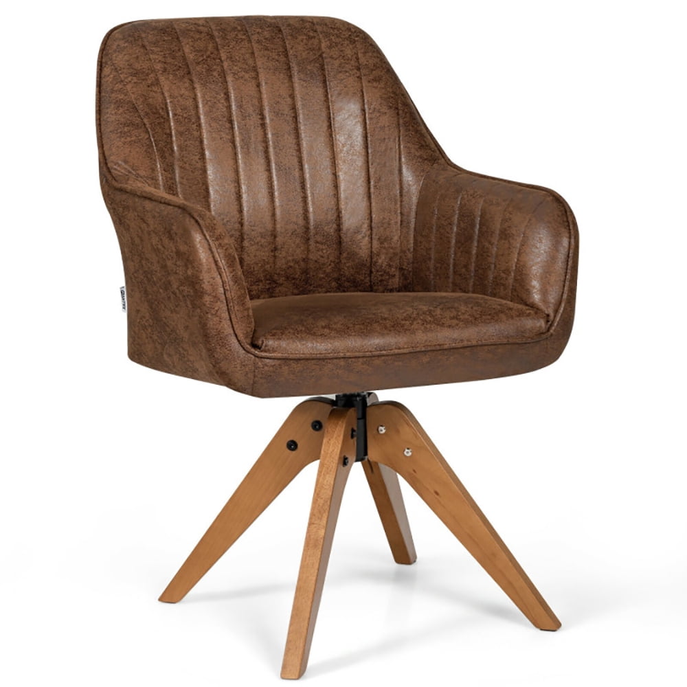 Finihen Modern Accent Chair, Fabric Swivel Accent Chair with Beech Wood Legs, for Bedroom, Living Room, Dining Room, Brown Finihen Modern Accent Chair, Fabric Swivel Accent Chair with Beech Wood Legs, for Bedroom, Living Room, Dining Room, Brown