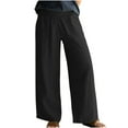 thumbnail image 1 of Pantalon en Coton et en Lin pour Femmes Large et Large avec Poches, 1 of 7
