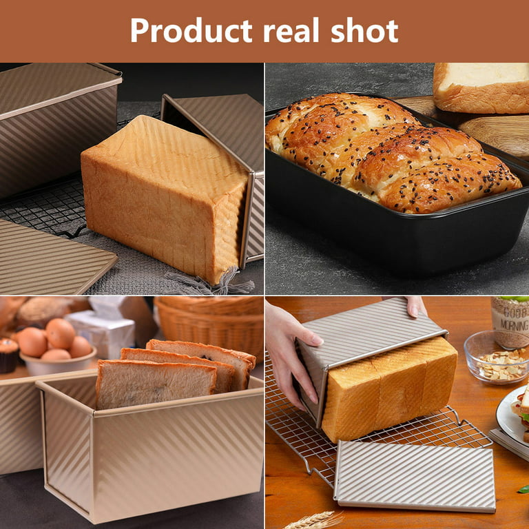 TureClos Rectangular Loaf Pan Nonstick Bellows with Cover Toast Box Mold  Bread Mold Eco-Friendly Baking Tools for Cakes 