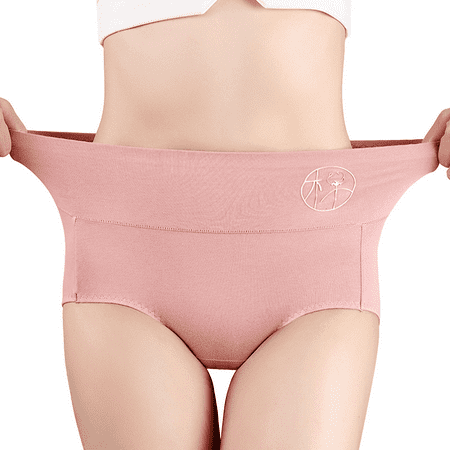 Fulorrnie Underwear for Women Plus Size Comfort High Waist Breathable Panty Cute Cut Elastic Panties Pink XXL