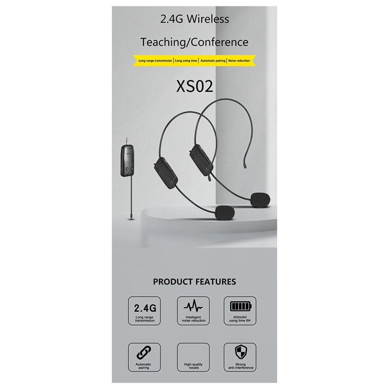 2.4G -Mounted Wireless Lavalier Microphone Set Transmitter with Receiver for Amplifier Voice Speaker Teaching Tour
