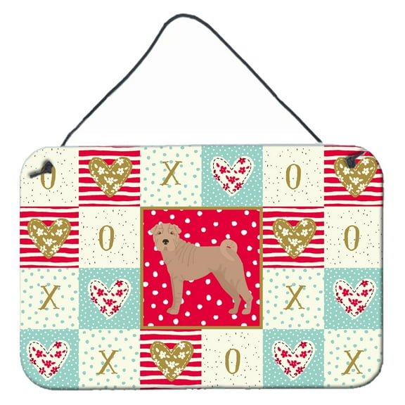 Carolines Treasures CK5894DS812 Shar Pei 2 Love Wall or Door Hanging Prints 8x12 multicolor