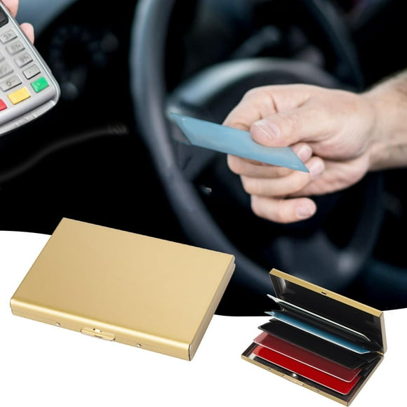 Tarjetero para tarjetas de crédito, protector de viaje, multibilletera, estuche para tarjetas de visita Oro