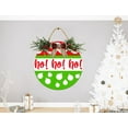 thumbnail image 3 of Eveokoki Ho Ho Ho Holiday Door Hanging Sign 11 inch Wooden Wall Sign, Rustic Holiday Wreath Decor for Front Door Porch Home Window Wall Farmhouse Decorations, 3 of 7