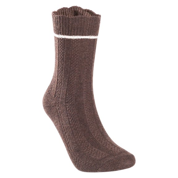 Lian LifeStyle Perfect Fit Women's Wool Blend Crew Socks, Size 6-9, Chocolate
