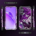 thumbnail image 2 of Casetego for Samsung Galaxy S23 FE 5G Case,Rugged Heavy Duty Shockproof Protection Hard Plastic Bumper+Soft Silicone Rubber Protective Cover for Girls Women,Purple Butterfly, 2 of 8