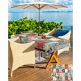 thumbnail image 5 of Fsddascl Spring Floral Outdoor Tablecloth - 60x120 Inch Rectangle Dining Table Cover, Elegant Summer Botanical Farmhouse Plaid Waterproof Outdoor Table Cloth with Umbrella Hole & Zipper for Patio, 5 of 7