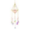 

TBOLINE New Crystal Wind Chime Moon Pendant Hanging Drop Outdoor Bedroom Decor (Pink)