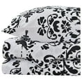 thumbnail image 3 of Ultra-Soft Microfiber Sheet Set - Double Brushed - Wrinkle and Stain Resistance - Fit 14 inches Deep Pocket - 6 Pieces Set (Queen, Black & White Damask), 3 of 7