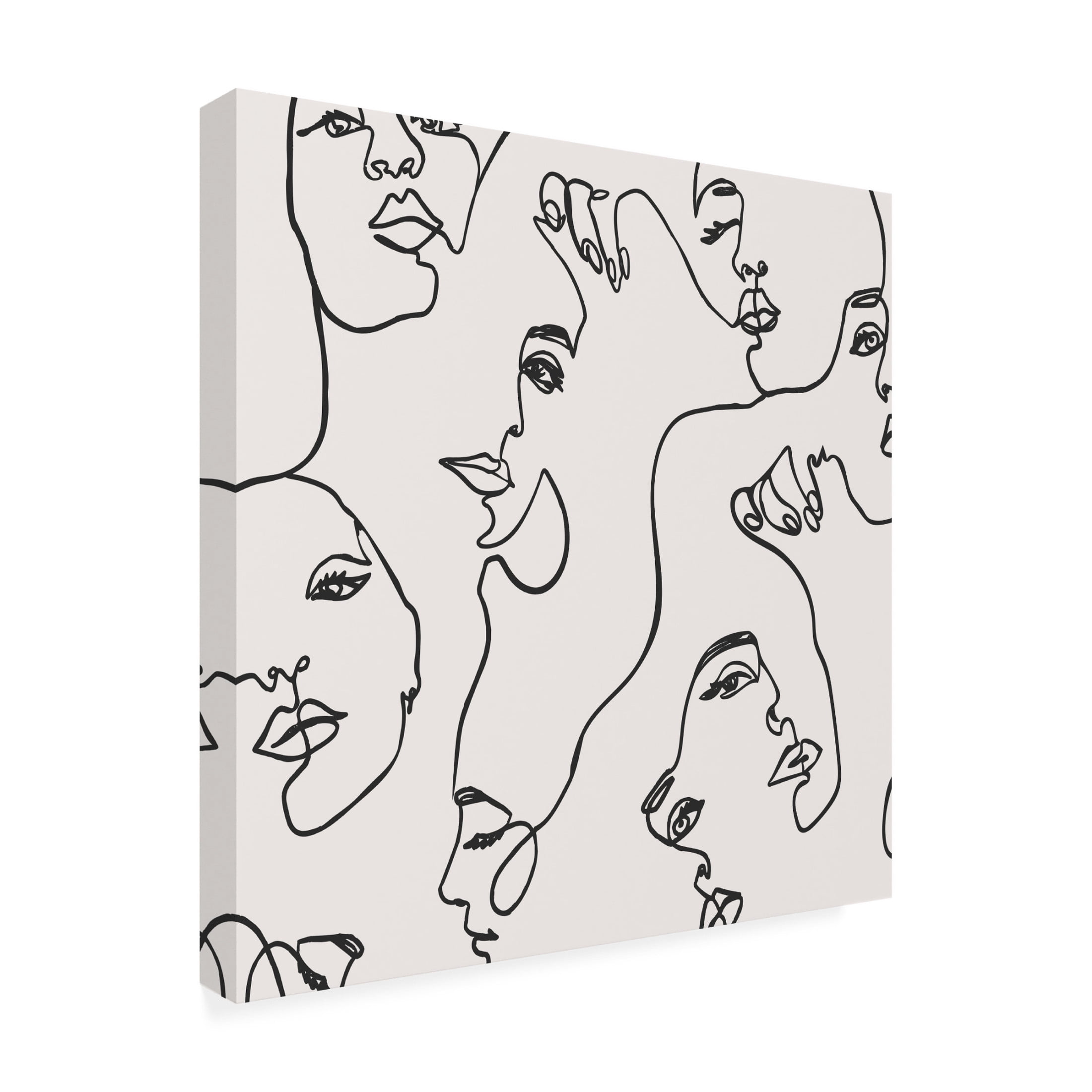 Canvas Wall Art - Incado 'Many Faces' Wall Art for Living Room, Bedroom, or Office Décor by Trademark Fine Art - 14 x 14 Inches