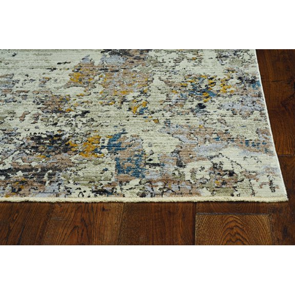 5'x8' Silver Machine Woven Abstract Indoor Area Rug