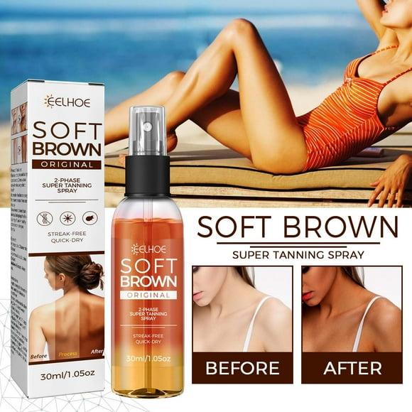 Tanning Spray- Medium to Dark Buildable Fake Tan, Spray Tan Sunless Tanner, Self Tan with Natural & Organic Ingredients, Self Tanning Spray, 30ml