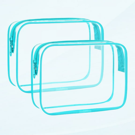 Approved Toiletry Bag, 2 Pack Cosmetic Bags with Zipper Make Airline Travel Luggage, PVC Makeup Bags for Travel, Quart Size Travel Bags for Men and Women-Mint Green