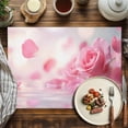 thumbnail image 2 of Placemats Set of 4, Pink Rose Place Mats Dreamy Petals Water Tablemats Washable Placemat Table Decoration for Kitchen Table Dinner Party Home Decor Indoor Outdoor 13x19 Inch, 2 of 9