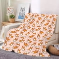 thumbnail image 3 of Contemporary Corgi Dog Pattern Flannel Throw Blanket, Soft Warm Digital Print All-Season Office Nap Travel Camping Blanket for Bed Chair Car Sofa Bedroom Home - Machine Washable Polyester, 3 of 5