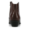 thumbnail image 4 of Journee Womens Taliah Western Low Cut Pointed Toe Cuban Heel Comfort Ankle Booties, Widths Available, 4 of 10