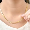 thumbnail image 4 of JeenMata Collier Chaîne Plate Moderne de 16 Pouces en Placage Or Jaune - Collier de Mode Ajustable, 4 of 6