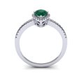 thumbnail image 4 of SuperJeweler 1 Carat Pear Shape Created Emerald and Halo Diamond Ring In Sterling Silver For Women, 4 of 6