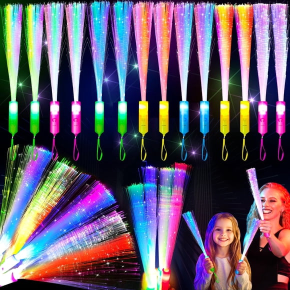Varitas de fibra óptica Glow TURNMEON, 32 unidades, para niños y adultos