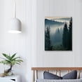 thumbnail image 3 of JEUXUS Foggy Forest Wall Art Misty Pine Trees Canvas Prints Mountain Nature Landscape Pictures Nordic Style Wall Decor Wilderness Scenery Paintings Artwork Bedroom Home Decoration 16x20 inch, 3 of 4