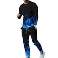 thumbnail image 2 of Wavsuf Men's Sweatsuits Set 2 piece Jogger Set for Men Tight Shirt Sweatshirt and Sweatpants Blue Size 4XL, 2 of 7