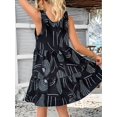 thumbnail image 4 of Women Summer Casual Sleeveless Mini Pleated Tank Vest Dresses, 4 of 7