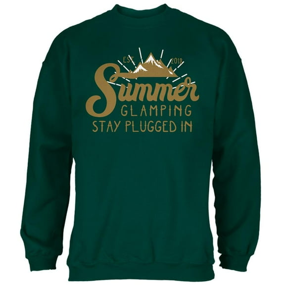 Glamping Plugged In Mens Sweatshirt Forest Green X-LG