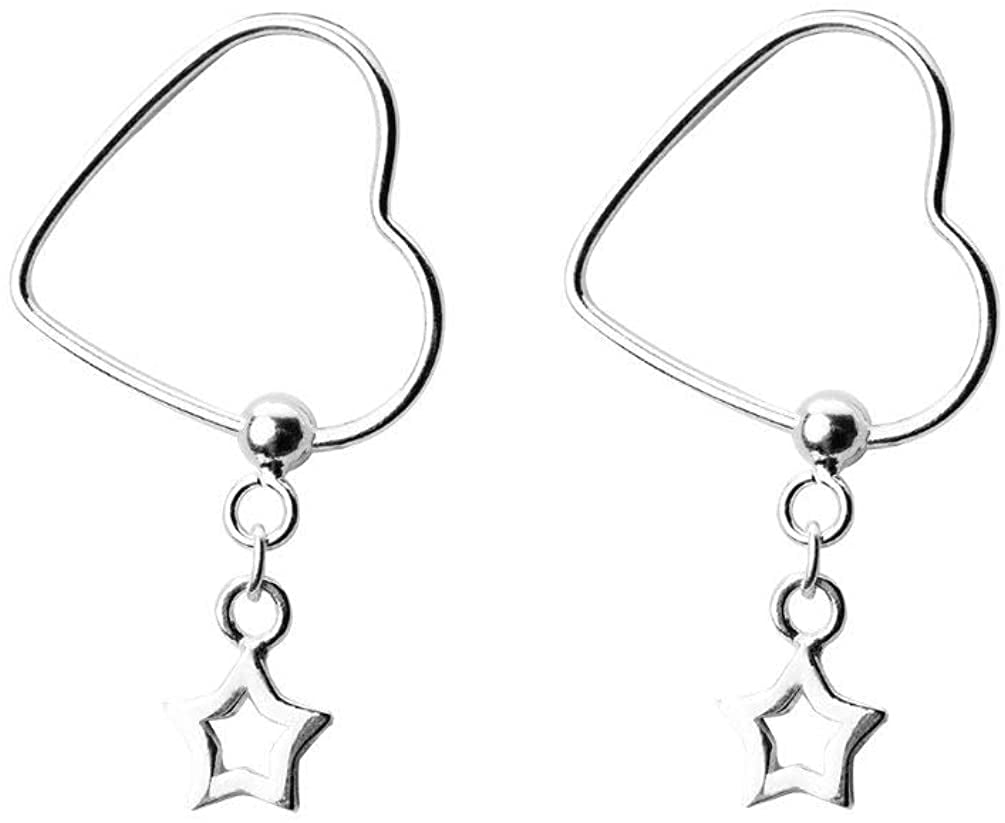 Star Hoop Earrings Sterling Silver Mini Dangle Small Star Hoop Huggie Earrings for Women