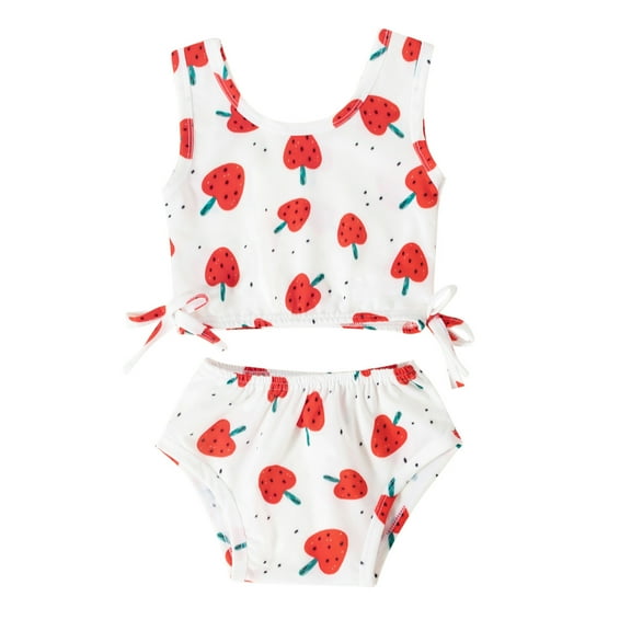Gerichy Toddler Girl Swimsuit,Girls Bathing Suit Girls' Beach Sport Wrap Around Bikini 3-Piece Swimsuit Bathing Suits Set with Beach Skirt