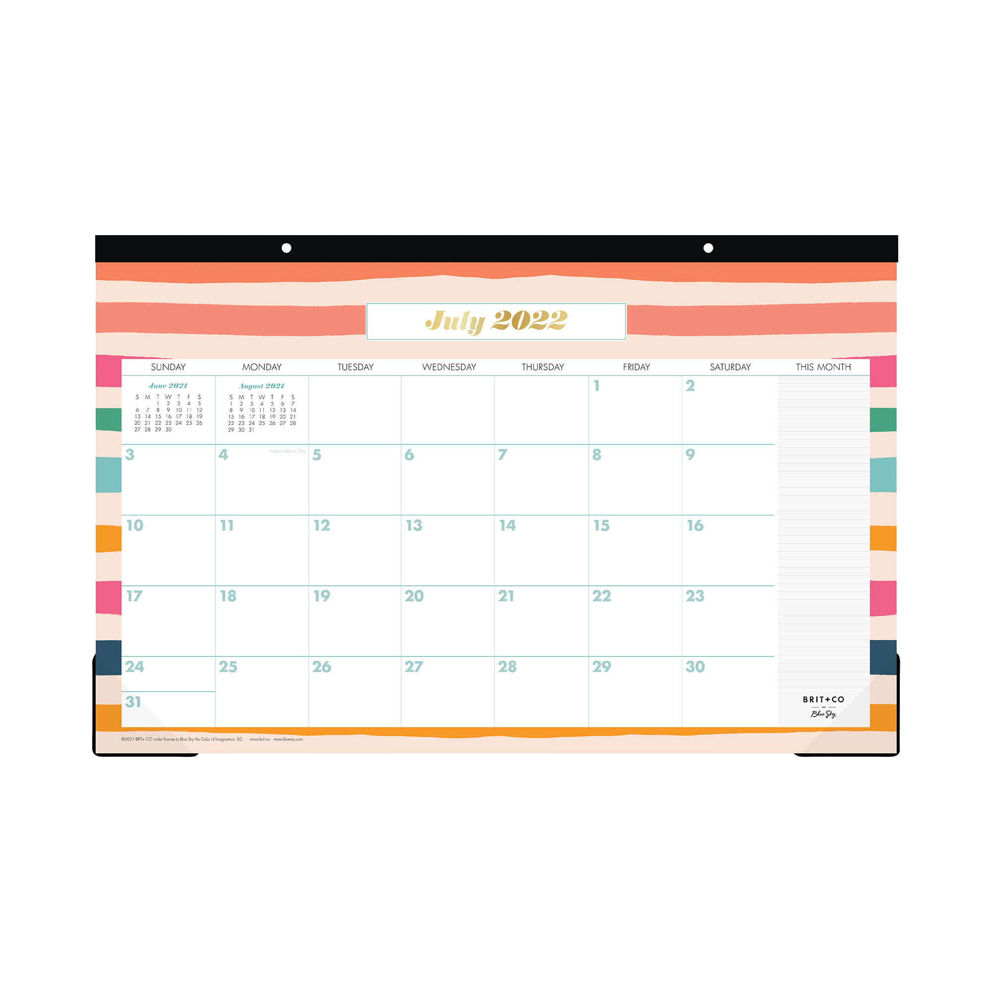Blue Sky Monthly Academic Desk Pad Calendar 17 X 11 Brit Co 
