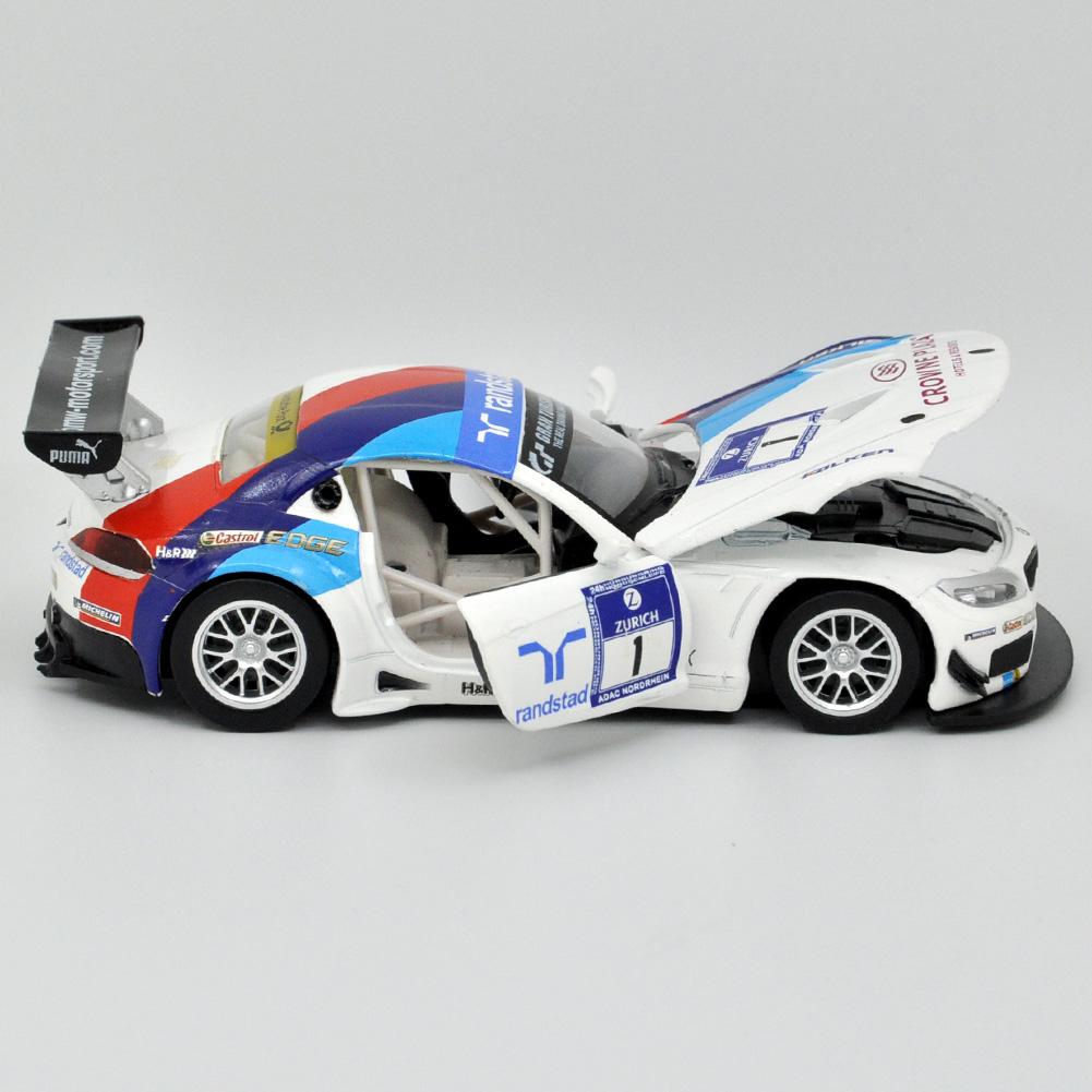 1: 32 Suitable for BMW Z4 GT3 Alloy Simulation Car Die Casting Model Dynamic Sound and Light Toy Series Collectibles Boy's Birthday Gift