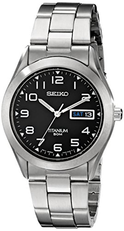 Seiko SGG711 Titanium Black Dial 37mm Analog Display Quartz Men's Watch -  