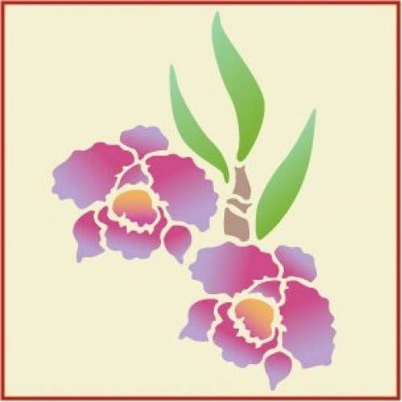 Orchid 2 Stencil - Hawaiian Tropical Flower Mylar Home Decor Crafting DIY - The Artful Stencil