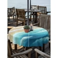 thumbnail image 2 of Outdoor Tablecloths with Umbrella Hole & Zipper, Teal Ombre Ocean Round Tablecloth 54 Inch, Summer Beach Coastal Waves Gradient Waterproof Table Cloth, Patio/Pool/Picnic Table Covers, 2 of 8