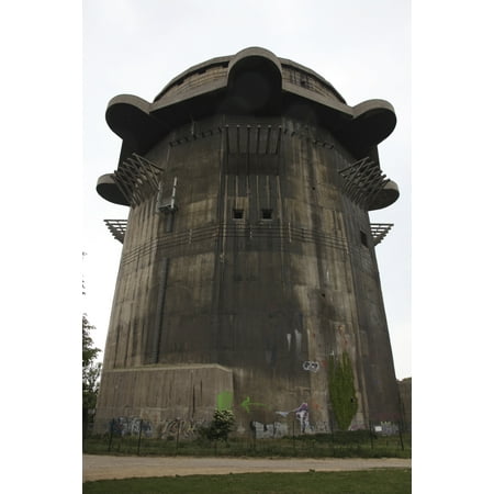 Remains of Anti-aircraft G-Tower Flak Tower VII in Augarten Vienna Austria Belongs to 3rd generation design In conjunction with Fire Control Lead-Tower nearby formed part of Nazi air defense system (Best Lead Generation System)