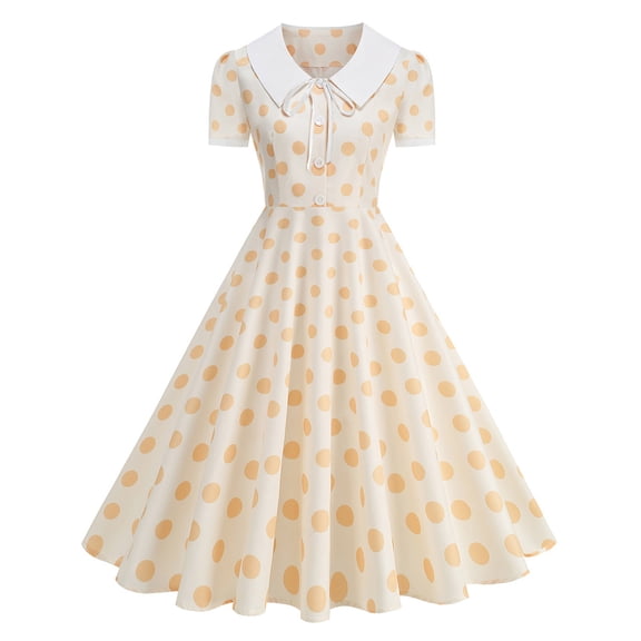 YuXingFu Mother Of The Bride Dresses for Women Maxi Collared Plus Size Womens Dress Short Sleeve Solid Color Long Casual Summer Beige S