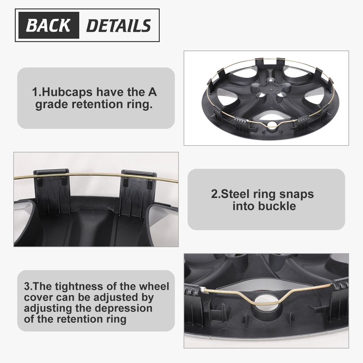 4 Pack 17 inch Wheel Cover Hubcap for 2013 2014 2015 2016 2017 2018 Toyota Rav4,Snap-on Installation,Lacquer