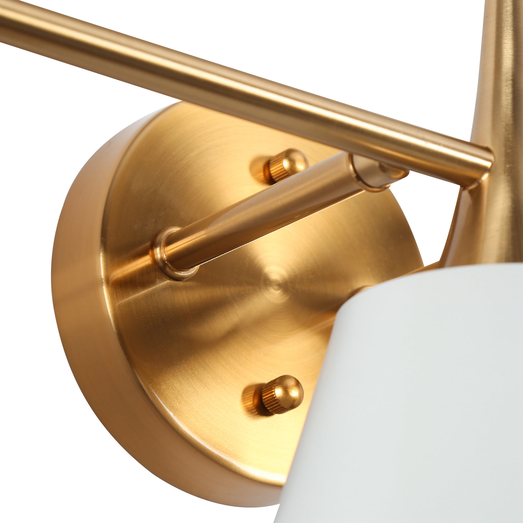 LNC White & Gold 3-Light Bathroom Vanity Light with Cone Shades, Dimmable, 22.5" W