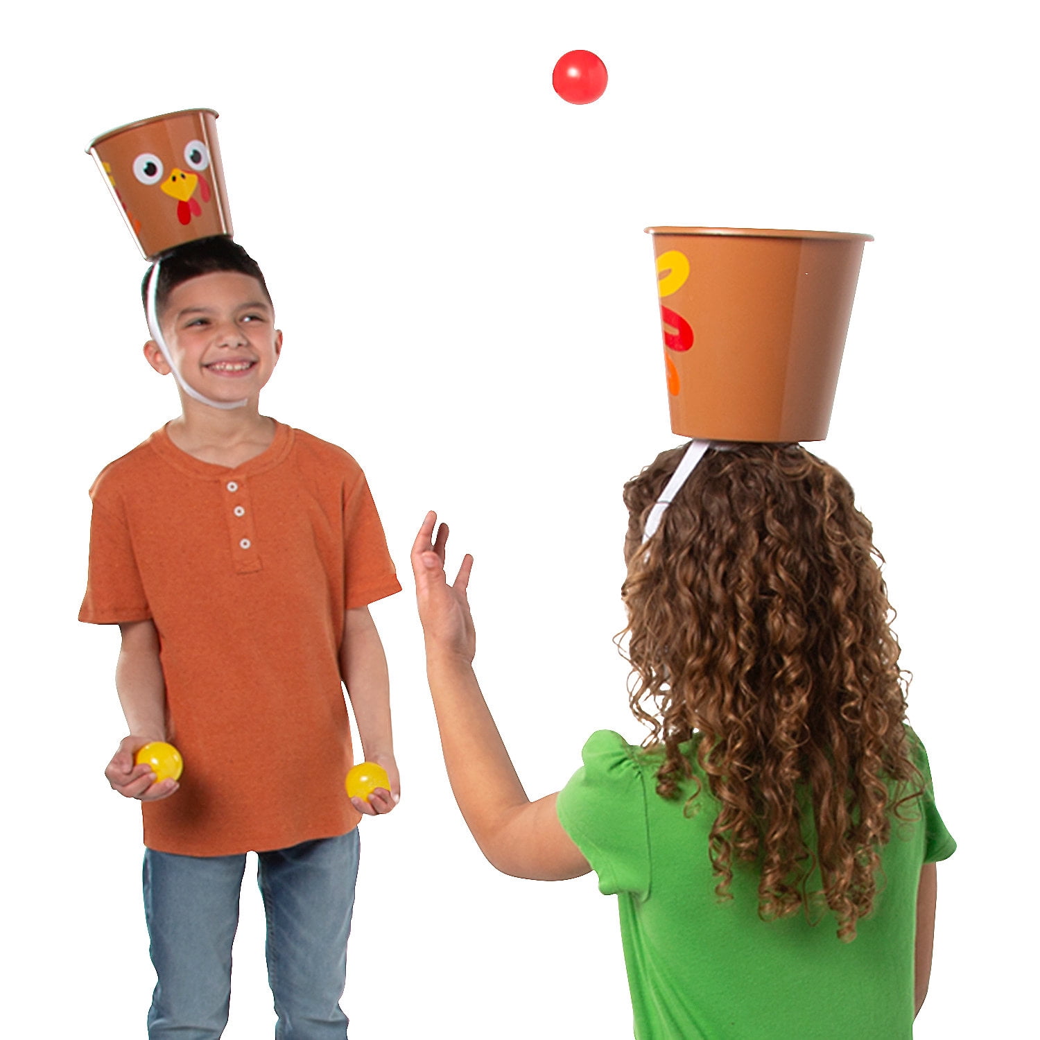 6 3/4" x 6" Thanksgiving Turkey Bucket Ball Toss Game - 14 Piece