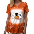 thumbnail image 4 of Akiihool Halloween Summer Fall Crew Neck T Shirt Funny Halloween Thanksgiving Graphic Tee Casual Family Halloween Costume Tops (Orange,M), 4 of 6