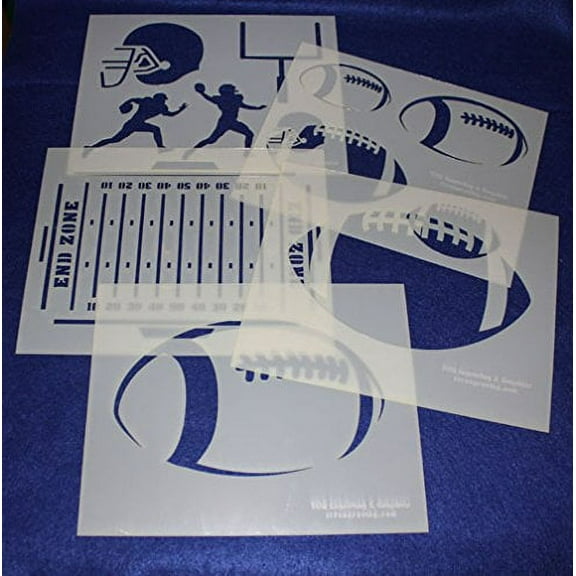Football Stencils Mylar 5 Pieces of 14 Mil 8" X 10" - Painting /Crafts/ Templates