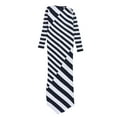 thumbnail image 2 of bar III Womens Stripe Asymmetrical Sweater Dress, Blue, Medium, 2 of 2