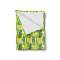thumbnail image 2 of Banana Leaf Soft Flannel Fleece Throw Blanket, Large Hanging Cluster of Ripe Bananas Cartoon Illustrated Design, Cozy Plush for Indoor and Outdoor Use, 50" x 60", Fern Green and Yellow, by Ambesonne, 2 of 5