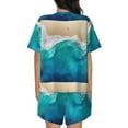 thumbnail image 3 of Bixox Women's Beach Printed Pajama Set 2 Piece Lounge Set Top and Shorts Soft Pajamas, Shorts with Pockets, 3 of 7