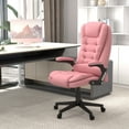 thumbnail image 3 of Homiyad High Back Vibration Massage Office Chair with 6 Vibration Points, Heated Reclining PU Leather Computer Chair with Armrest and Remote, Pink, 3 of 9