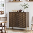 thumbnail image 6 of Buffet Cabinet, Mid Century Sideboard&nbsp;Storage with Anti-Rollover Device, Metal Legs, Walnut MDF, 31.5 Inch W, 6 of 9